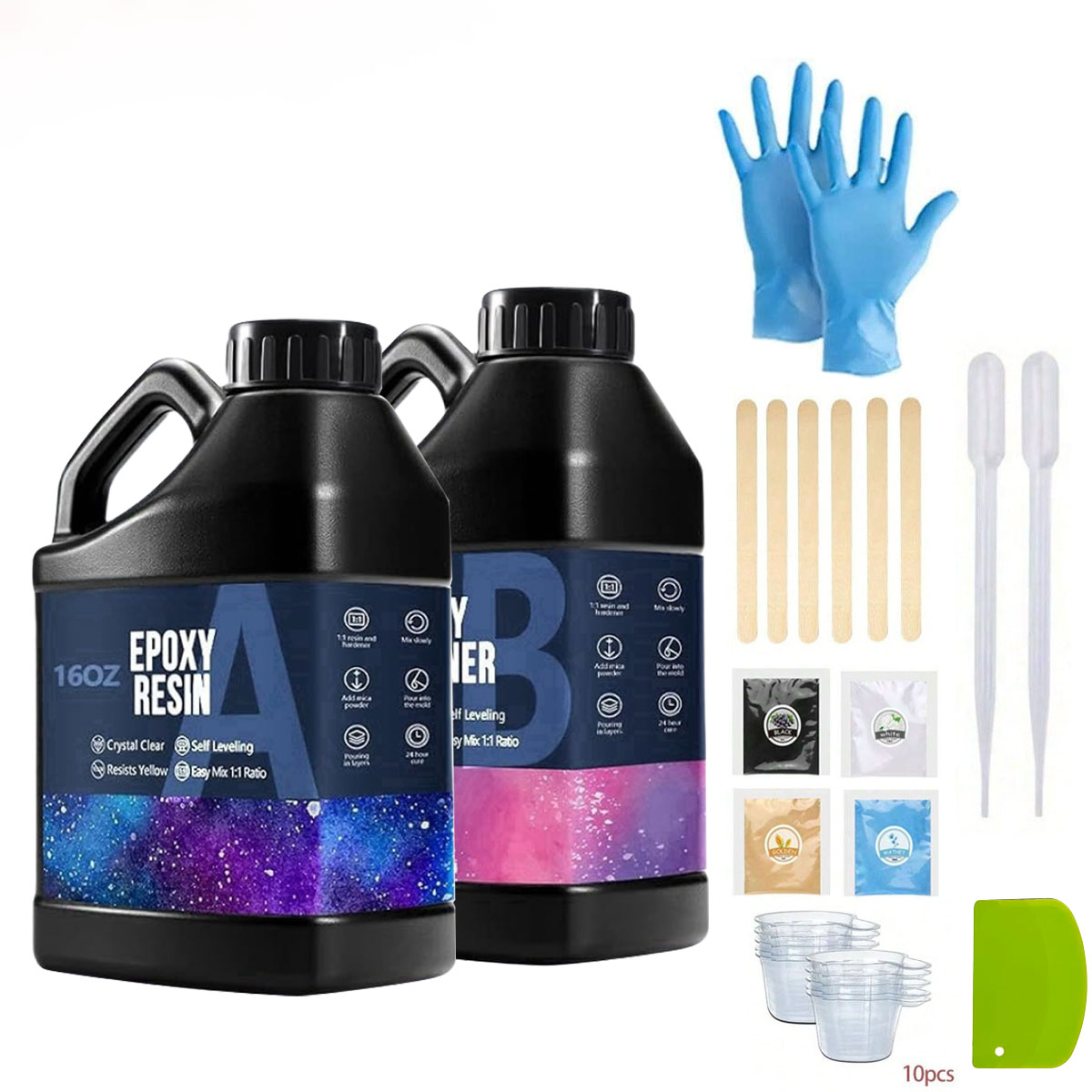 Woodworking Resin - Kit de resina epóxi cristalina 1000ml,