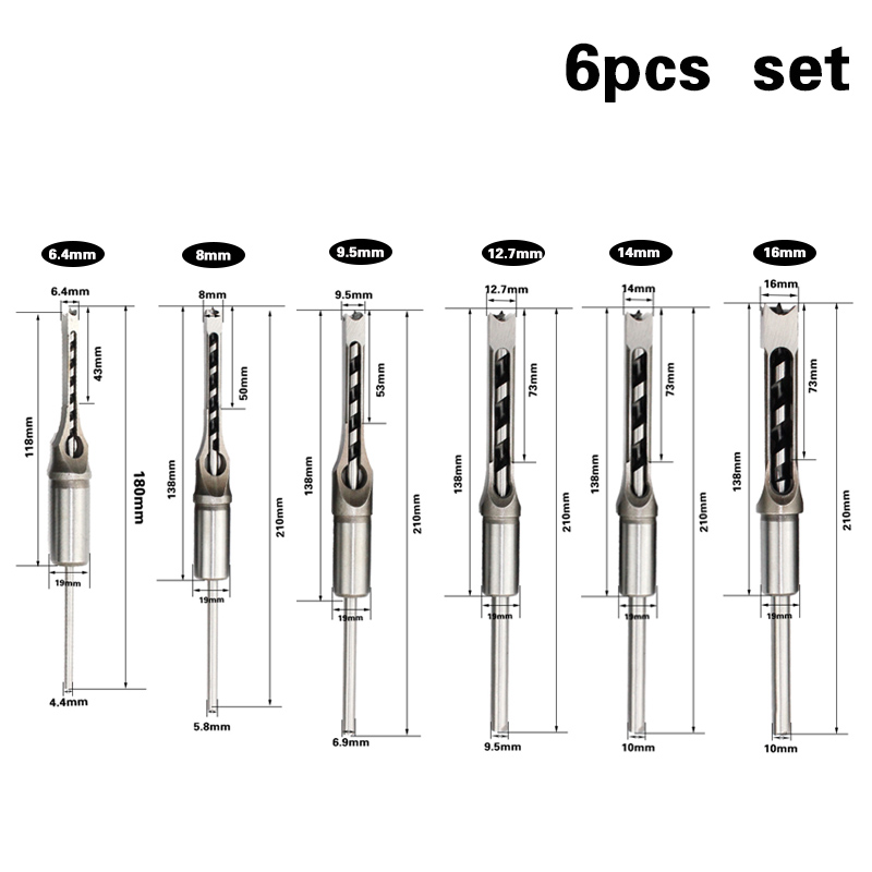 6 pçs hss torção brocas quadra - Wood Chisel Set avaliação e preço