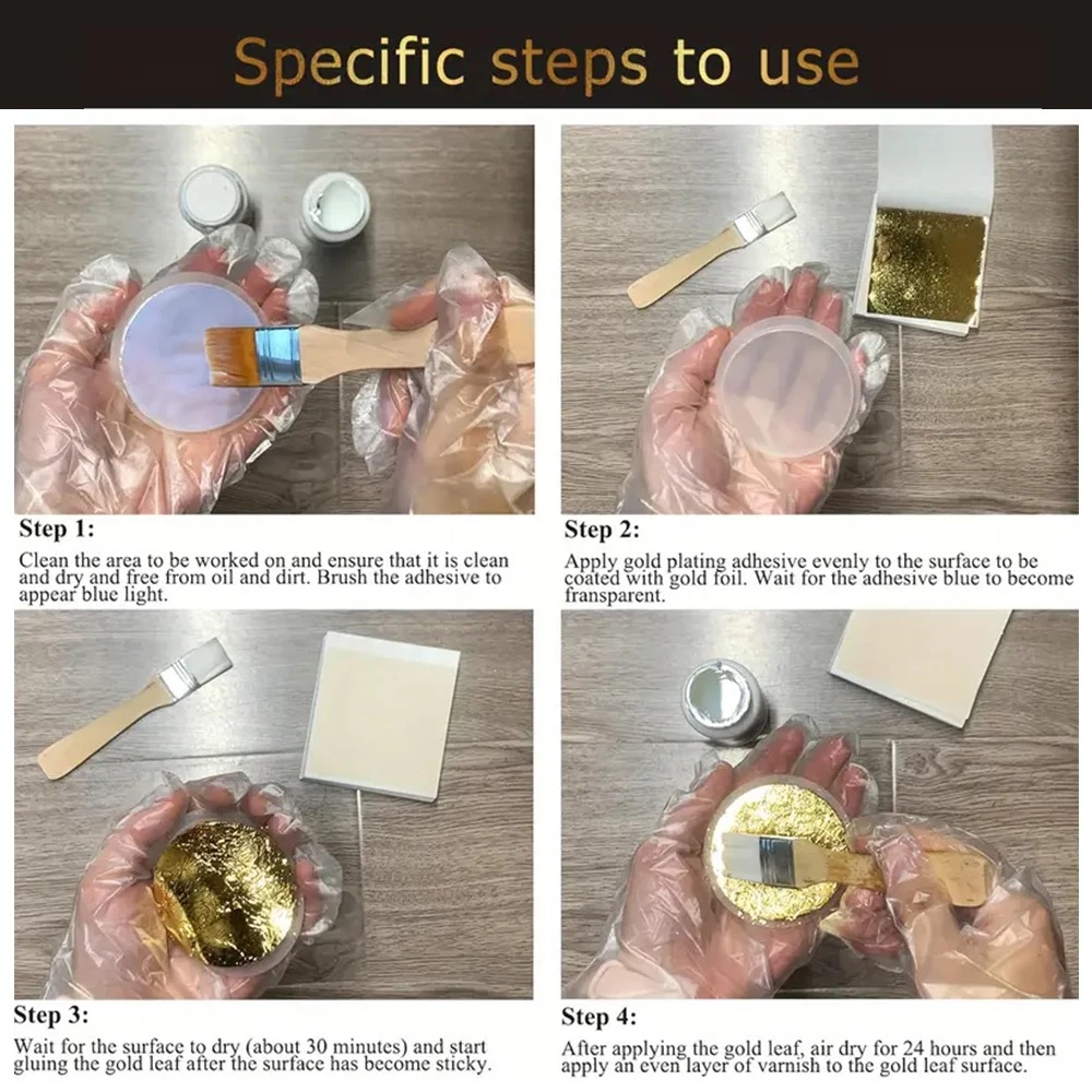 Kit adesivo dourado de folha d - Woodworking Resin avaliação e preço